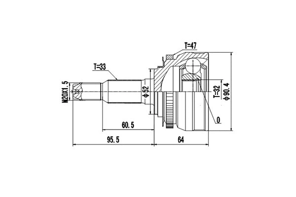 Jeu de joints, arbre de transmission DYNAMATRIX DCV812023