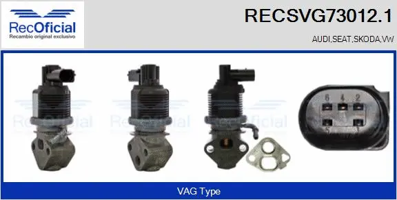 Vanne EGR RECOFICIAL RECSVG73012.1
