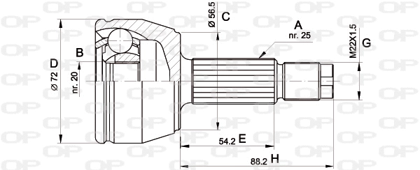 Jeu de joints, arbre de transmission OPEN PARTS CVJ5277.10