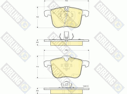 Kit de plaquettes de frein, frein à disque GIRLING 6115672
