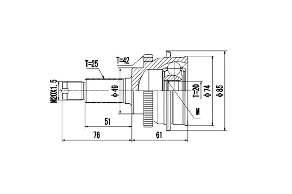 Jeu de joints, arbre de transmission DYNAMATRIX DCV857002