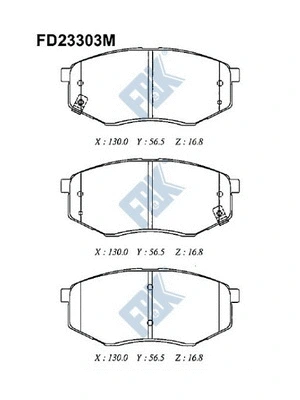 Kit de plaquettes de frein, frein à disque FBK FD23303M