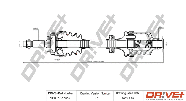 Arbre de transmission Dr!ve+ DP2110.10.0803