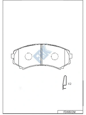 Kit de plaquettes de frein, frein à disque FBK FD6802M