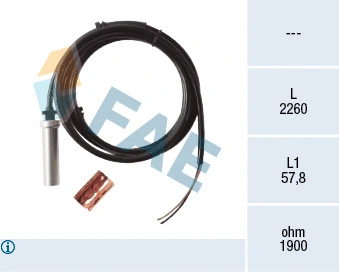 Capteur, vitesse de roue FAE 78398