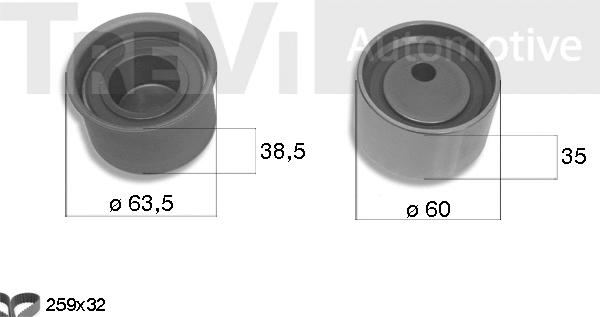 Kit de courroie crantée TREVI AUTOMOTIVE KD1376