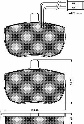 Kit de plaquettes de frein, frein à disque BSF 10288
