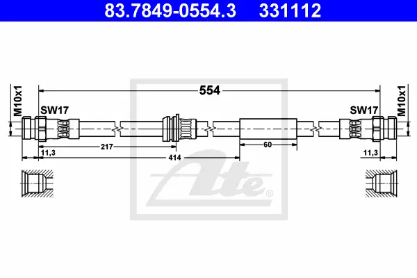 Flexible de frein ATE-APAC 83.7849-0554.3