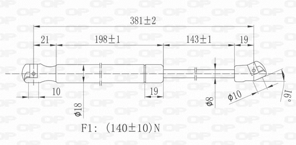 Vérin, vitre arrière OPEN PARTS GSR6098.00