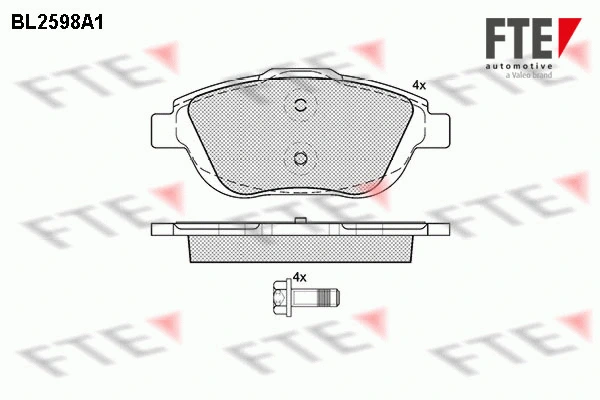 Kit de plaquettes de frein, frein à disque FTE 9010849