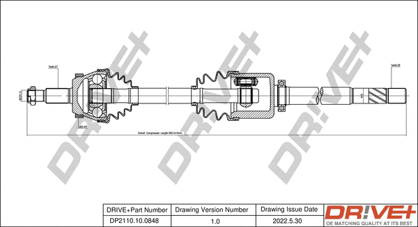 Arbre de transmission Dr!ve+ DP2110.10.0848