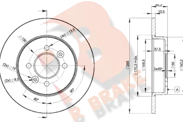 Disque de frein R BRAKE 78RBD24295