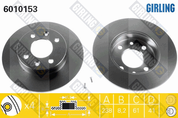Disque de frein GIRLING 6010153