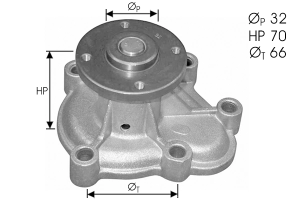 Pompe à eau, refroidissement du moteur TECDRIVE TPAE0209