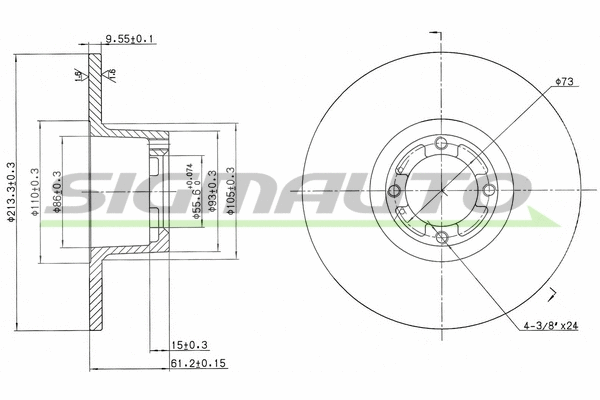 Disque de frein SIGMAUTO DBA286S