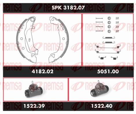Kit de freins, freins à tambours REMSA SPK 3182.07