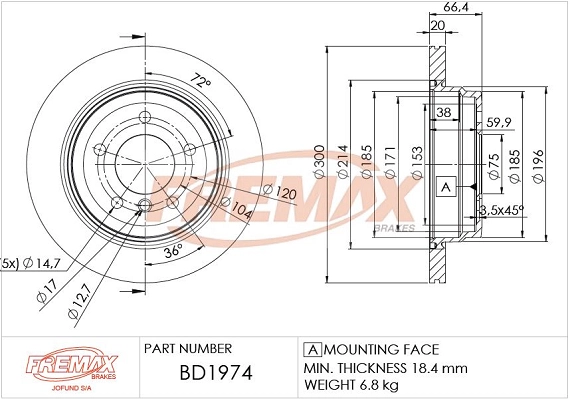 Disque de frein FREMAX BD-1974