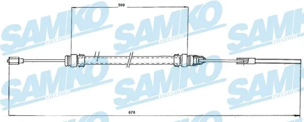 Tirette à câble, commande d'embrayage SAMKO C0188C