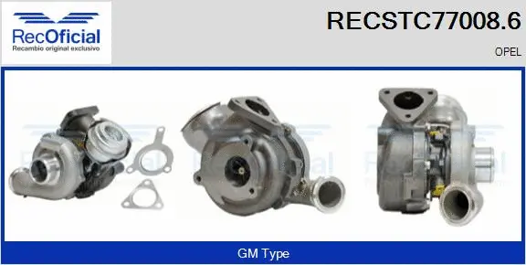 Turbocompresseur, suralimentation RECOFICIAL RECSTC77008.6