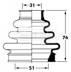 Jeu de joints-soufflets, arbre de commande BORG & BECK BCB6063