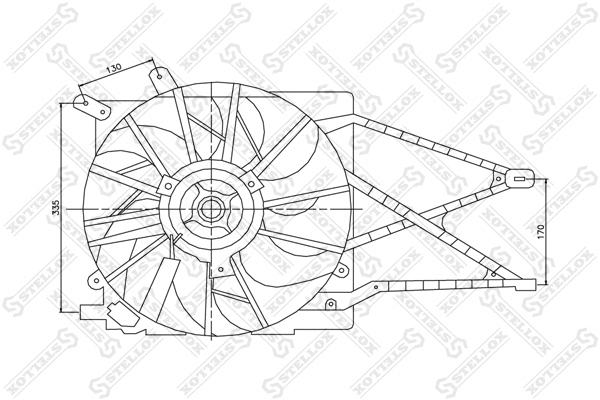 Ventilateur, refroidissement du moteur STELLOX 29-99321-SX