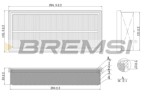 Filtre à air BREMSI FA1121