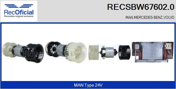 Pulseur d'air habitacle RECOFICIAL RECSBW67602.0