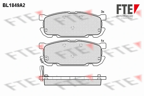 Kit de plaquettes de frein, frein à disque FTE 9011060