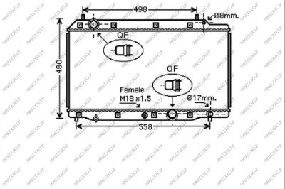 Radiateur, refroidissement du moteur PRASCO HD826R001