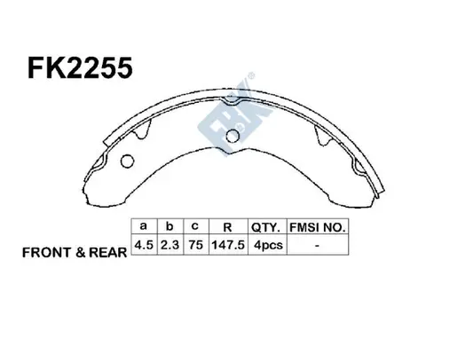 Jeu de mâchoires de frein FBK FK2255