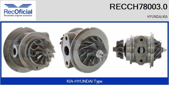Groupe carter, turbocompresseur RECOFICIAL RECCH78003.0