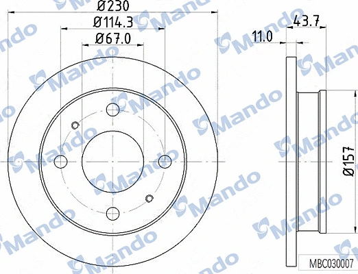 Disque de frein MANDO MBC030007
