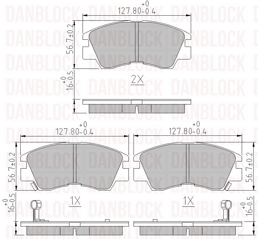 Kit de plaquettes de frein, frein à disque DANBLOCK DB 510143