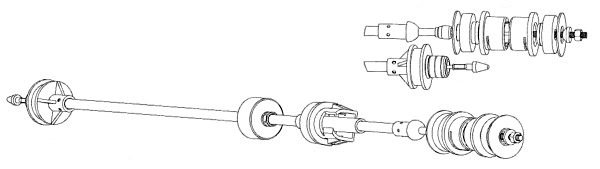 Tirette à câble, commande d'embrayage CEF CT01142