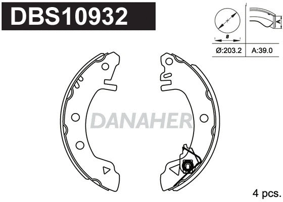 Jeu de mâchoires de frein DANAHER DBS10932