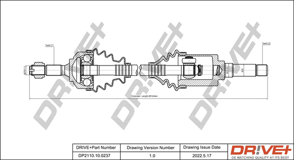 Arbre de transmission Dr!ve+ DP2110.10.0237