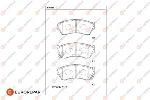 Kit de plaquettes de frein, frein à disque EUROREPAR 1681244980
