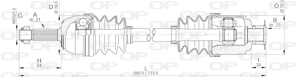 Arbre de transmission OPEN PARTS DRS6013.00