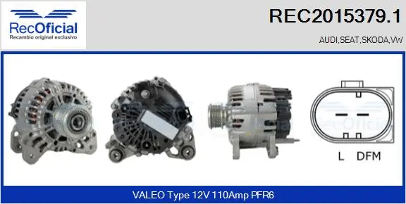 Alternateur RECOFICIAL REC2015379.1