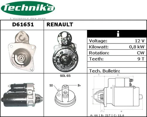 Démarreur Technika D61651