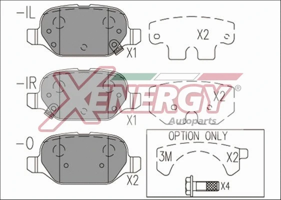 Kit de plaquettes de frein, frein à disque AP XENERGY X41193