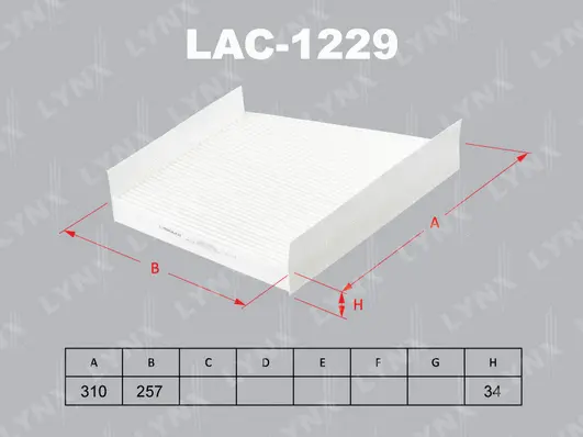 Filtre, air de l'habitacle LYNXAUTO LAC-1229