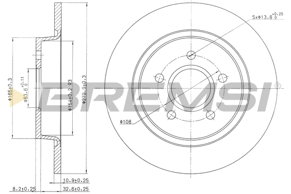 Disque de frein BREMSI CD7227S