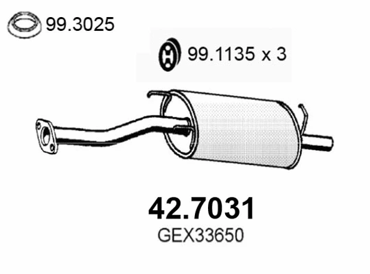 Silencieux arrière ASSO 42.7031