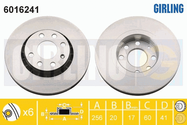 Disque de frein GIRLING 6016241