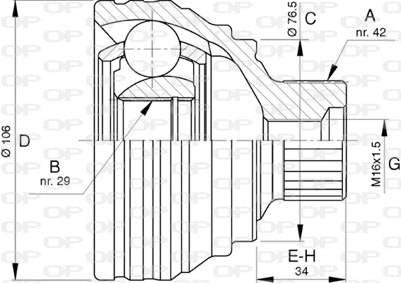 Jeu de joints, arbre de transmission OPEN PARTS CVJ5785.10