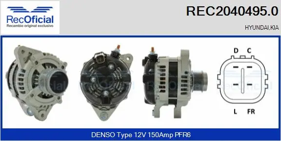 Alternateur RECOFICIAL REC2040495.0