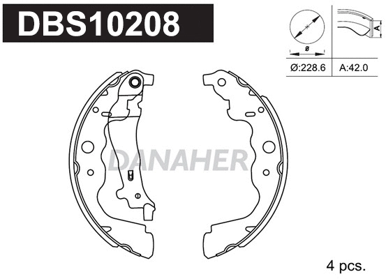 Jeu de mâchoires de frein DANAHER DBS10208