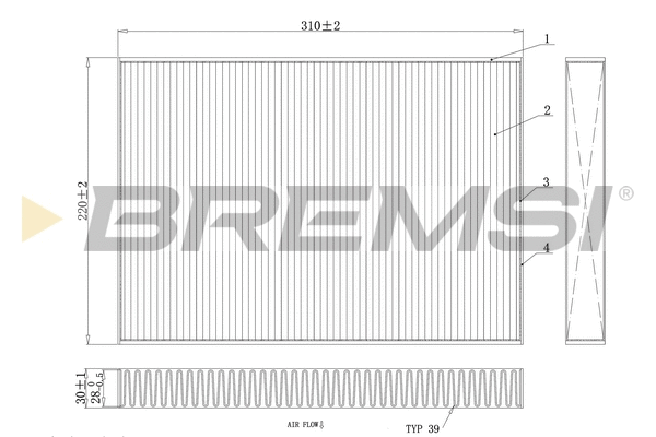 Filtre, air de l'habitacle BREMSI FC0410C