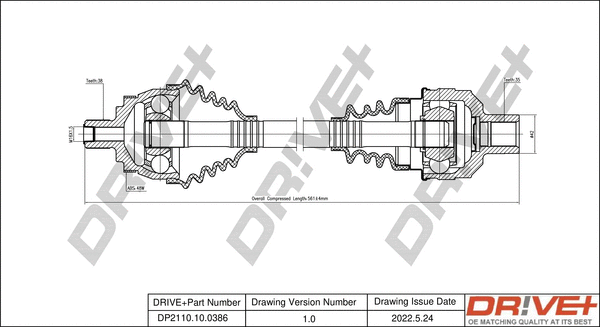 Arbre de transmission Dr!ve+ DP2110.10.0386